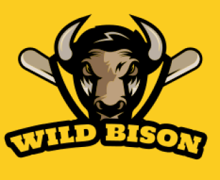 animal logo angry bull mascot with bats
