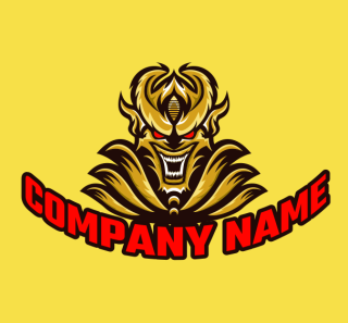games logo icon laughing demon mascot