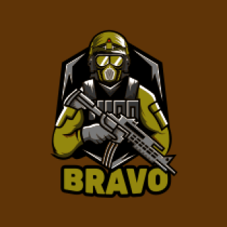 games logo online soldier with gun in shield