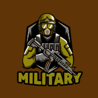 games logo online soldier with gun in shield