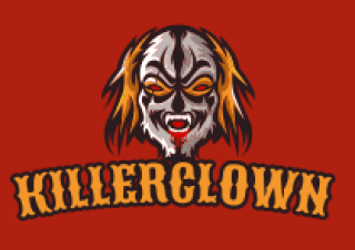 games logo maker killer clown mascot laughing