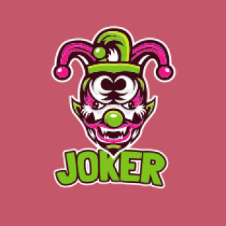 games logo mad psycho clown mascot