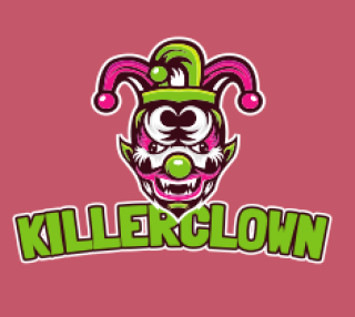 games logo mad psycho clown mascot