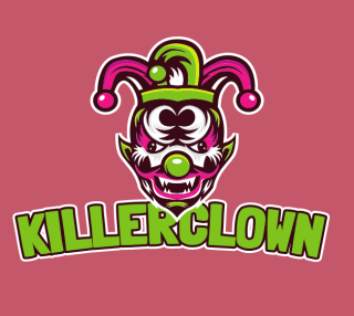 games logo mad psycho clown mascot