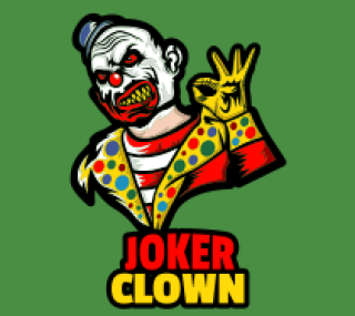 games logo online arrogant killer clown mascot