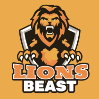 animal logo angry lion in shield mascot