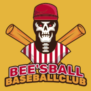 sports logo skull baseball player mascot