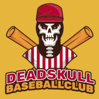 sports logo skull baseball player mascot