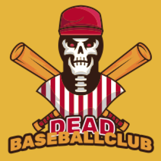 sports logo skull baseball player mascot