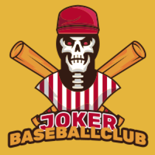 sports logo skull baseball player mascot