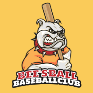 sports bulldog mascot with baseball bat