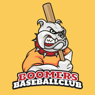 sports bulldog mascot with baseball bat