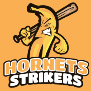 sports mascot logo angry banana with bat