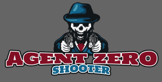 skull man ready to shoot with hat on his head logo creator