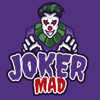 games logo icon joker with naughty face mascot
