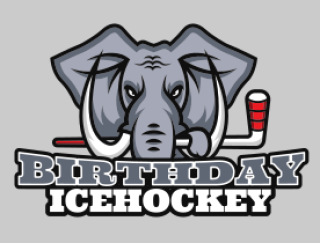 animal logo elephant face with hockey mascot