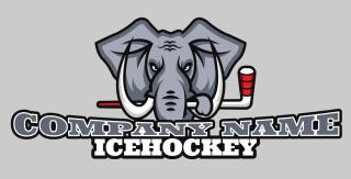 Elephant holding hockey Mascot