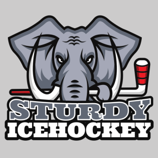 animal logo elephant face with hockey mascot