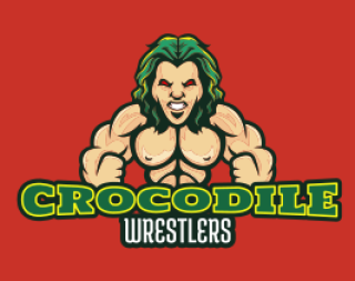 fitness logo angry man with muscular body