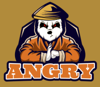 games logo panda mascot with hat in shield