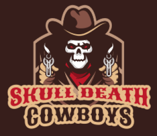 games logo cowboy skull in shield