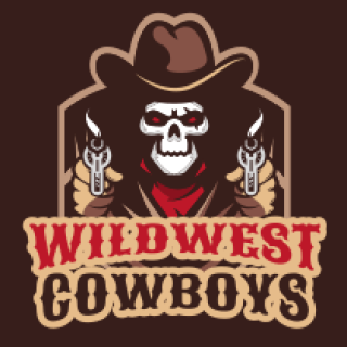 games logo cowboy skull in shield