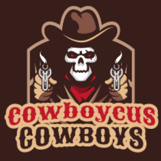 games logo cowboy skull in shield