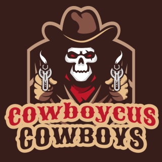 cowboy skull with shield logo maker