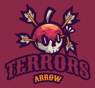 mascot logo skull with arrows