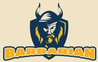  mascot logo Viking with horn helmet