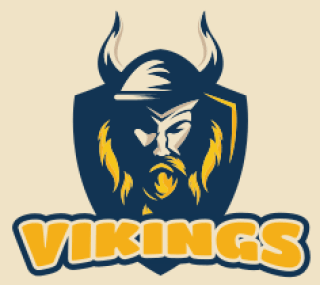  mascot logo Viking with horn helmet