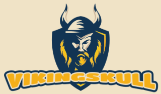  mascot logo Viking with horn helmet
