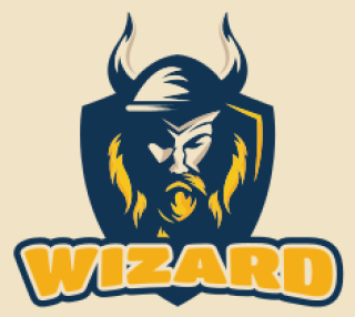  mascot logo Viking with horn helmet