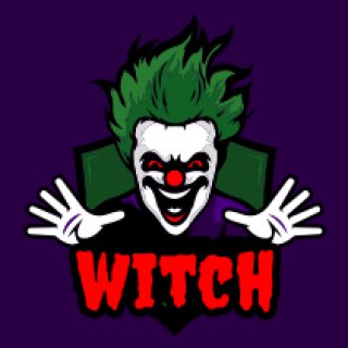 games logo scary joker mascot