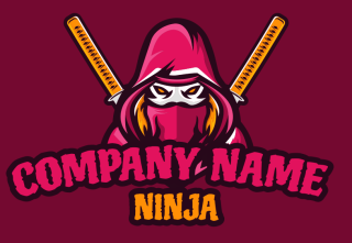 Assassins Ninja mascot with swords