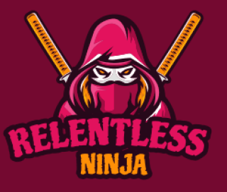 games logo ninja wearing hoodie with swords 