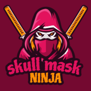 games logo ninja wearing hoodie with swords 