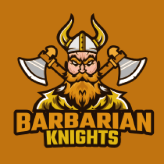 games logo barbarian mascot with axes