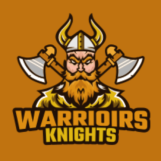 games logo barbarian mascot with axes