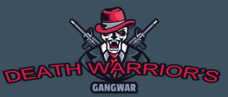 games logo grim reaper mascot with guns