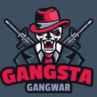 games logo grim reaper mascot with guns