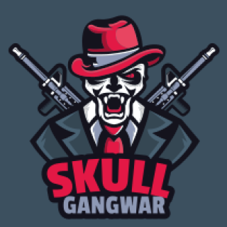 games logo grim reaper mascot with guns