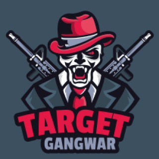 games logo grim reaper mascot with guns