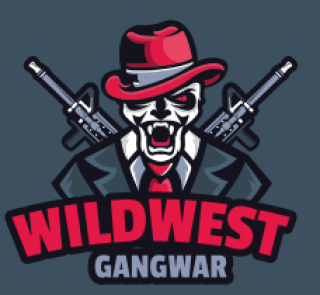 games logo grim reaper mascot with guns