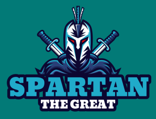 make a games logo spartan with sword mascot