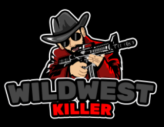 games logo icon man with cowboy hat and gun