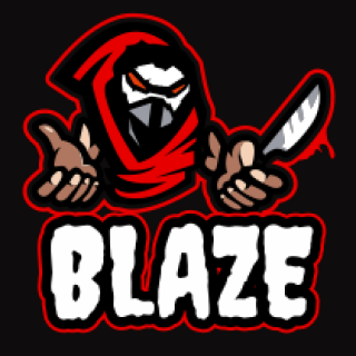 games logo ninja mascot with bloody knife