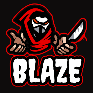 games logo ninja mascot with bloody knife