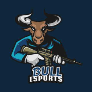 make a bull mascot holding gun 