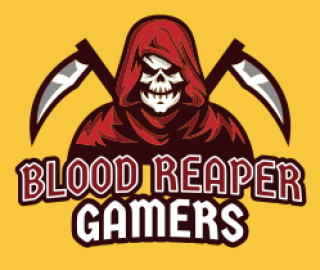 gaming logo grim reaper mascot with death scythes